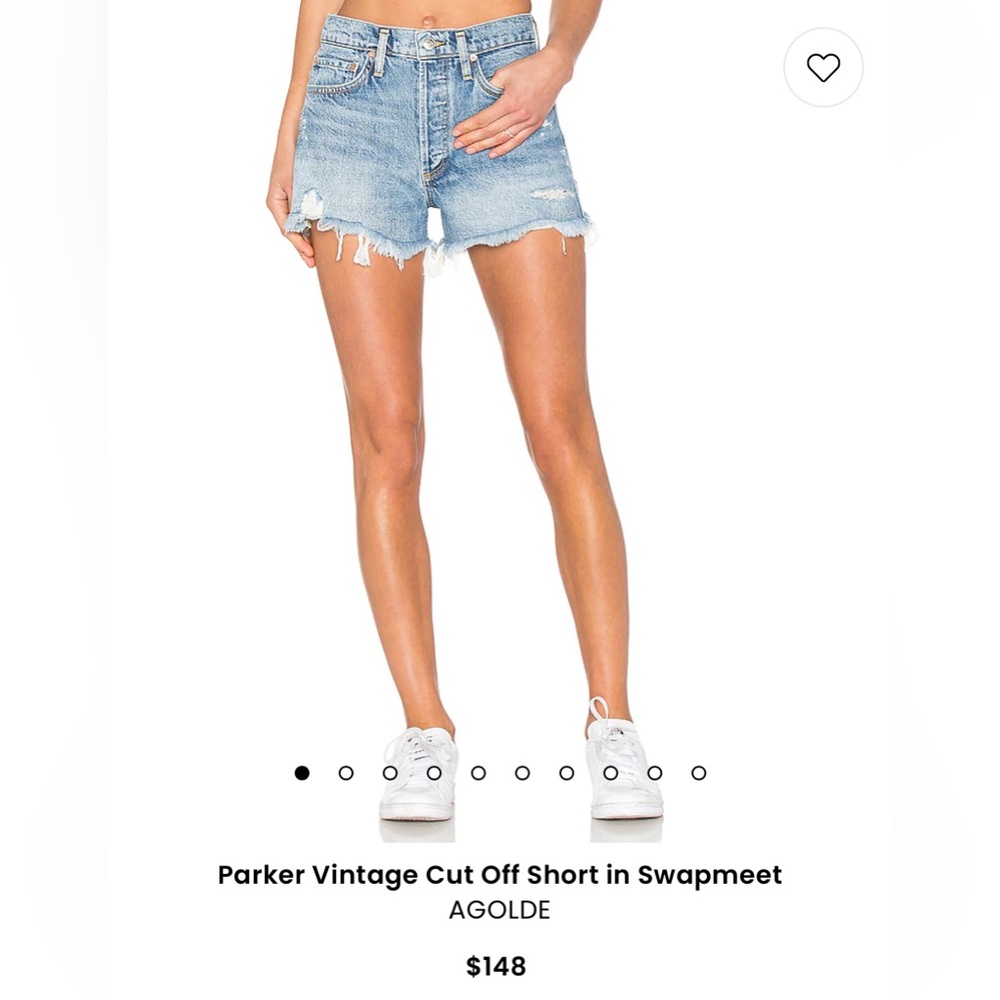 AGOLDE Parker Vintage cut off jean shorts Swapmeet Blue distressed denim short
